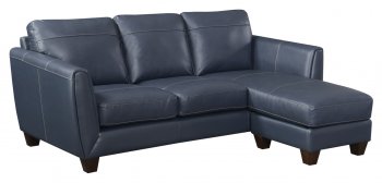 Anthony Sectional Sofa Chaise in Blue Leather Match [MSSS-Anthony Blue]