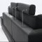 T35 Mini Sectional Sofa in Black Eco-Leather w/ Light