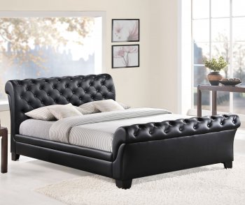 Kate Bed in Black Faux Leather by Modway [MWB-Kate Black]