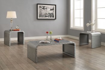 704348 Coffee Table in Galvanized Metal by Coaster w/Options [CRCT-704348]