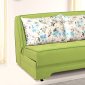 Rio Pull-Out Loveseat Bed in Green Suede Fabric by Rain