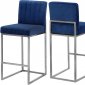 Giselle Counter Stool 782 Set of 2 Navy Velvet Fabric - Meridian