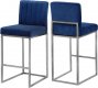 Giselle Counter Stool 782 Set of 2 Navy Velvet Fabric - Meridian