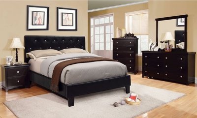 Velen CM7949BK 5Pc Bedroom Set in Black w/Options