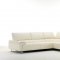 Ming 8009 Sectional Sofa in Off-White Genuine Italian Leather