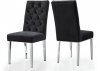 Juno Dining Chair 732 Set of 2 Black Velvet Fabric by Meridian