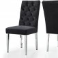 Juno Dining Chair 732 Set of 2 Black Velvet Fabric by Meridian