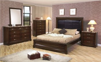 Mahogany Finish Traditional Platform Bed w/Optional Casegoods [CRBS-200721]