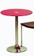 Red Glass Top Modern Bar Table w/Metal Base