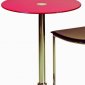 Red Glass Top Modern Bar Table w/Metal Base