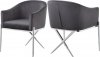 Xavier Dining Chair 762 Set of 2 Grey Velvet Fabric by Meridian