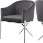 Xavier Dining Chair 762 Set of 2 Grey Velvet Fabric by Meridian