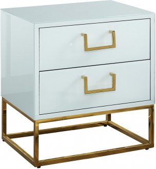 Nova Side Table 816 in White Glass by Meridian