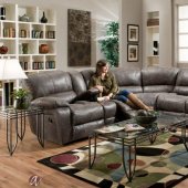 1750 Reclining Sectional Sofa in Seal Leatherette by Albany