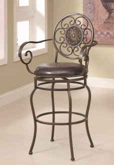 102584 Swivel Bar Stool Set of 2 in Dark Brown by Coaster