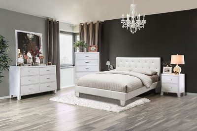 Velen CM7949WH 5Pc Bedroom Set in White w/Options