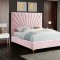 Eclipse Bed in Pink Velvet Fabric by Meridian w/Options