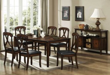 Distressed Oak Finish Transitional Dining Table w/Optional Items [HEDS-630-72]