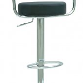 Black & Metal Finish Set of 2 Modern Barstool w/Footrest