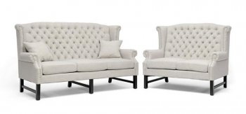 Sussex Sofa in Beige Fabric by Wholesale Interiors w/Options [WIS-Sussex Beige]