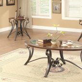 701694 Coffee Table 3Pc Set by Coaster w/Glass Top