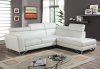 4023 Sectional Sofa in White Leatherette