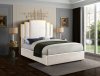 Hugo Bed in Cream Velvet Fabric by Meridian