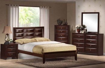 Livia Bedroom 5Pc Set in Merlot by Global w/Options [GFBS-Livia Merlot]