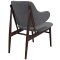 Cherish Wood Lounge Chair Set of 2 in Dark Gray Fabric by Modway