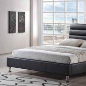 8284 Upholstered Bed in Black Leatherette by Global