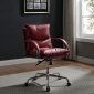 Haggar Office Chair 92536 Vintage Red Top Grain Leather by Acme