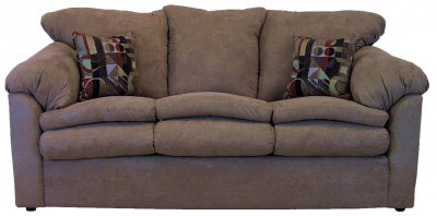 Mocha Fabric Modern Sofa & Loveseat w/Optional Items