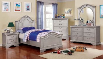 Claudia 4Pc Youth Bedroom Set CM7199 in Silver Gray w/Options [FAKB-CM7199-Claudia]