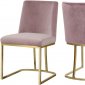 Heidi Dining Chair 776 Set of 2 Pink Velvet Fabric by Meridian