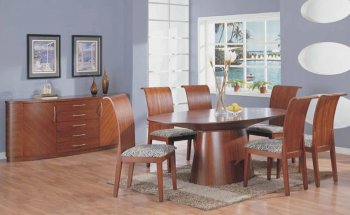 Brown Matte Finish Dining Set With Oval Shape Table [EFDS-T92]