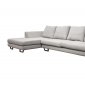 Grey Twill Fabric Modern Sectional Sofa w/Squared Chrome Legs