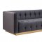 Roma Sofa in Grey Velvet Fabric by TOV