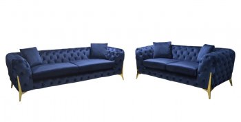 LCL-020 Sofa & Loveseat Set in Navy Blue Velvet [BDS-LCL-020 Navy Blue]