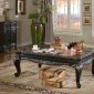 Florence Coffee Table 218 in Black w/Marble Top & Optional End T