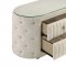 Sonya Upholstered Round Bed 360111 in Ivory Boucle by Coaster