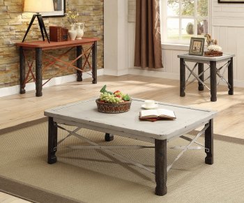 700495 Coffee Table 3Pc Set w/Antique Style White Top by Coaster [CRCT-700495]