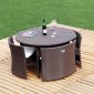 Brown Finish Modern 5Pc Outdoor Dining Set