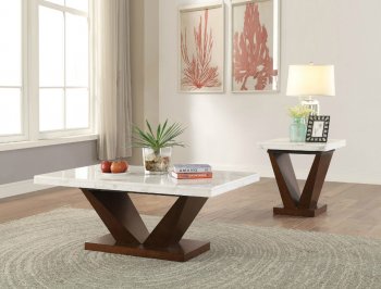 Forbes Coffee Table & End Table 3 Pc Set 83335 in Walnut by Acme [AMCT-83335-Forbes]