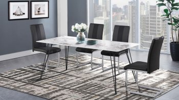 D90102DT Dining Room Set 5Pc by Global w/D915DC Chairs [GFDS-D90102DT-D915DC-BLK]