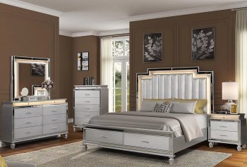 B225 Bedroom Set 5Pc in Light Gray by FDF [FDBS-B225]