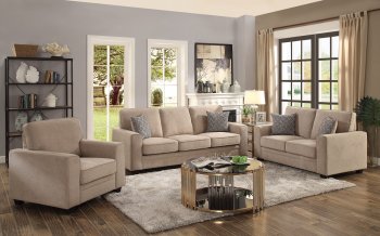 Catherine Sofa & Loveseat Set 52295 in Khaki Fabric by Acme [AMS-52295-Catherine-2Pc-Khaki]