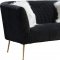 Monroe Sofa 696 in Black Velvet Fabric by Meridian w/Options