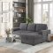 U2260 Sectional Sofa Bed in Gray Corduroy by Global w/Chaise