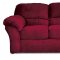 Burgundy Fabric Transitional Living Room w/Sewn-on Arm Pillows