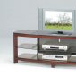 Rectangular Shape Contemporary Tv Stand With Two Glass Shelves